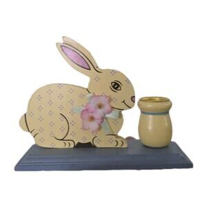 Vintage Bunny Rabbit Candlestick Holder Grandmacore Cottage Farmhouse 90s Decor